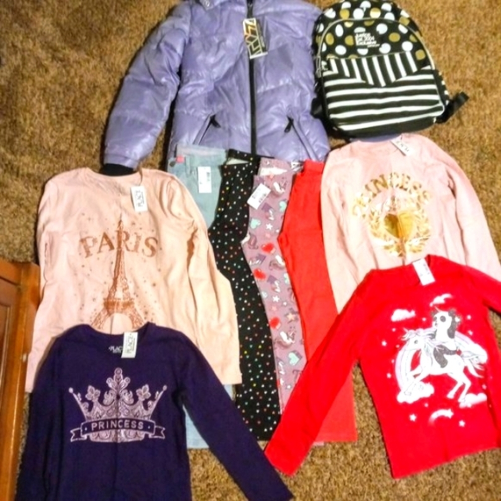 Girls Clothing "Back to school" Lot size 6-8 +